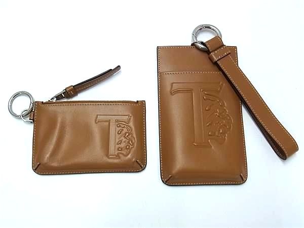 ■極美品■ TODS トッズ レザー カードケース コインケース 小銭入れ マルチケース キーリング 2点 セット メンズ ブラウン系 BQ1303 26,780円