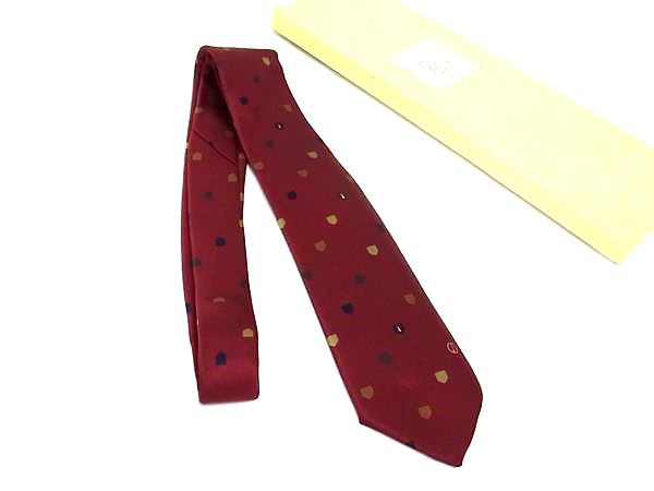 ■新品同様■ dunhill ダンヒル シルク100% 総柄 ネクタイ ビジネス 紳士 メンズ ボルドー系 BQ1669