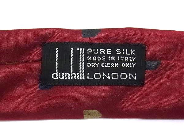 ■新品同様■ dunhill ダンヒル シルク100% 総柄 ネクタイ ビジネス 紳士 メンズ ボルドー系 BQ1669_2