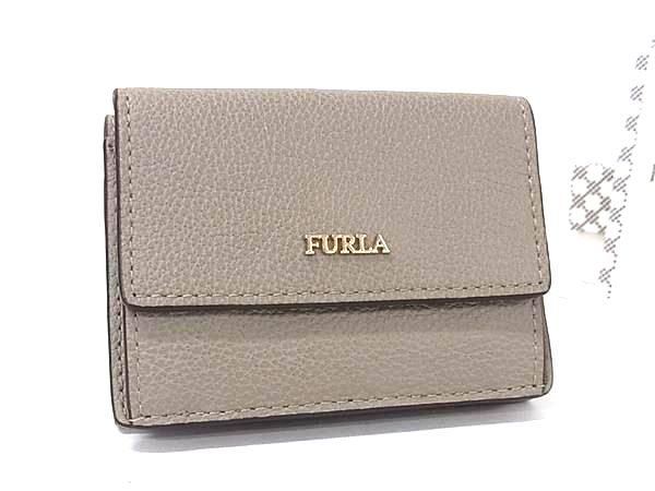 ■新品■未使用■ FURLA フルラ バビロン レザー 三つ折り 財布 ウォレット 札入れ 小銭入れ カード入れ グレー系 BQ3579