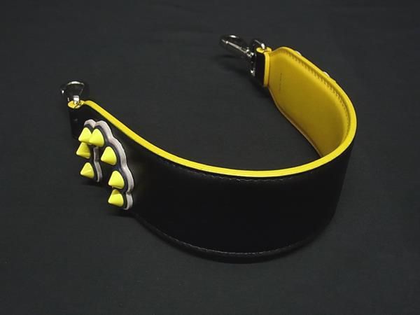 ■新品■未使用■ FENDI フェンディ ストラップユー レザー バッグ用 ショルダーストラップ ブラック系×イエロー系 BR1011 18,468円