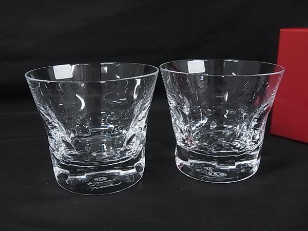 ■新品同様■ Baccarat バカラ ベルーガ クリスタルガラス ロックグラス コップ 食器 テーブルウェア ペア 2客セット クリア BR1543
