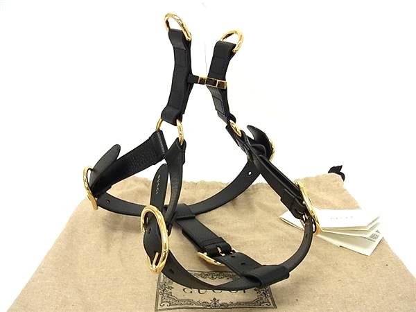 ■新品■未使用■ GUCCI グッチ 695253 インターロッキングG スモール ペット ハーネス 犬用 ペット用品 レザー ブラック系 BR2715 16,749円