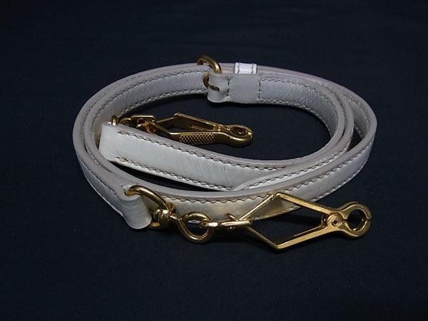 ■美品■ miumiu ミュウミュウ レザー バッグ用 ショルダーストラップ 肩掛け アイボリー系 BS0408
