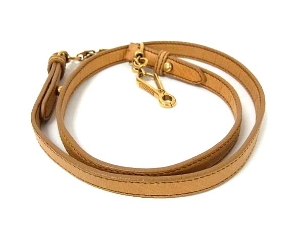 ■極上■本物■ miumiu ミュウミュウ オーストリッチ バッグ用 ショルダーストラップ 肩掛け ブラウン系 BS0409_1
