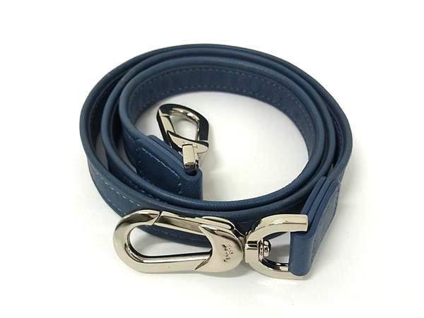 ■極美品■ LONGCHAMP ロンシャン レザー バッグ用 ショルダーストラップ 肩掛け ブルー系 BS0454