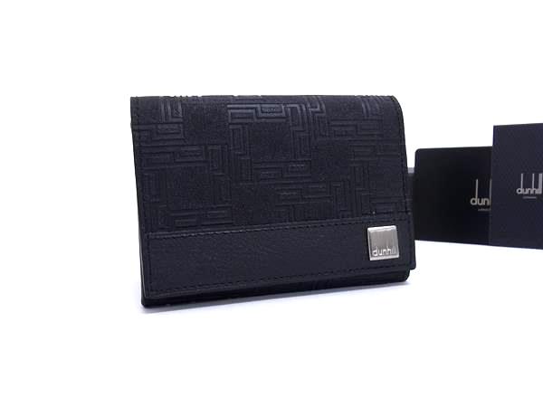 ■極美品■ dunhill ダンヒル ディーエイト PVC×レザー ケース 小銭入れ カードケース メンズ ブラック系 BS0940