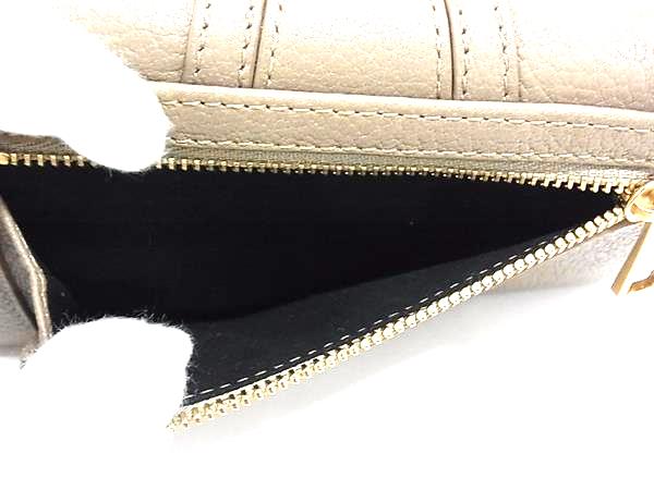 ■新品同様■ SeeByChloe シーバイクロエ ハナ レザー 三つ折り 財布 札入れ 小銭入れ グレージュ系×ゴールド系 BS0951_5
