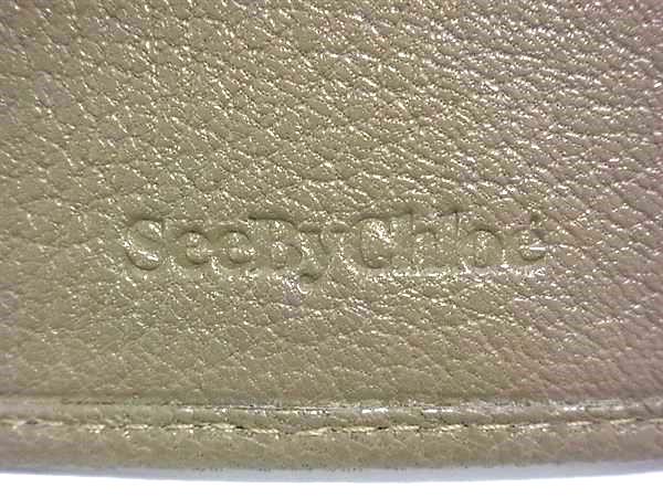 ■新品同様■ SeeByChloe シーバイクロエ ハナ レザー 三つ折り 財布 札入れ 小銭入れ グレージュ系×ゴールド系 BS0951_6