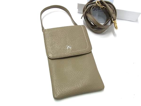 ■新品■未使用■ Kitamura キタムラ レザー 2WAY ポシェット ショルダーバッグ クロスボディ レディース ベージュ系 BS1211