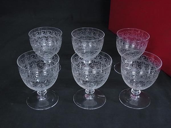 ■新品同様■ Baccarat バカラ ローハン クリスタルガラス ワイングラス 食器 テーブルウェア 6客セット クリア BS1628