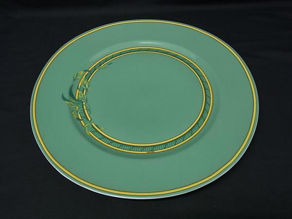 ■極美品■ HERMES エルメス Toucans トゥカン プレート お皿 食器 テーブルウェア グリーン系×イエロー系 BS4752
