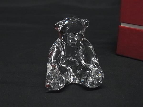 ■新品同様■ Baccarat バカラ クリスタルガラス テディベア フィギュリン オブジェ 置物 インテリア クリア BT0179