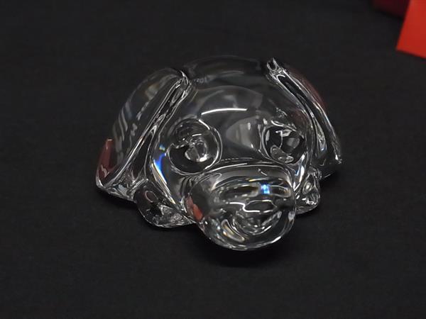 ■新品同様■ Baccarat バカラ クリスタルガラス  伊藤園 お茶犬 フィギュリン オブジェ 置物 インテリア クリア BT0181