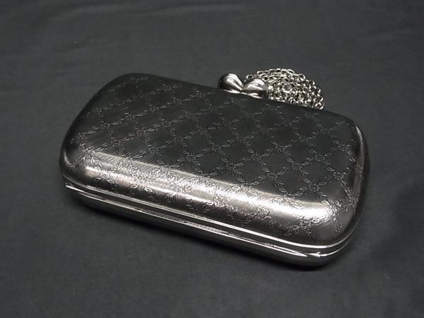 ■希少■新品同様■ ALEXANDER McQUEEN マックイーン 2020 メタル ハート クロージャー 2WAY クラッチ シルバー系 BT3447_1