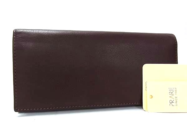 ■新品■未使用■ PRARE プレリー レザー 二つ折り 長財布 ウォレット 札入れ 小銭入れ レディース メンズ ブラウン系 BT4048