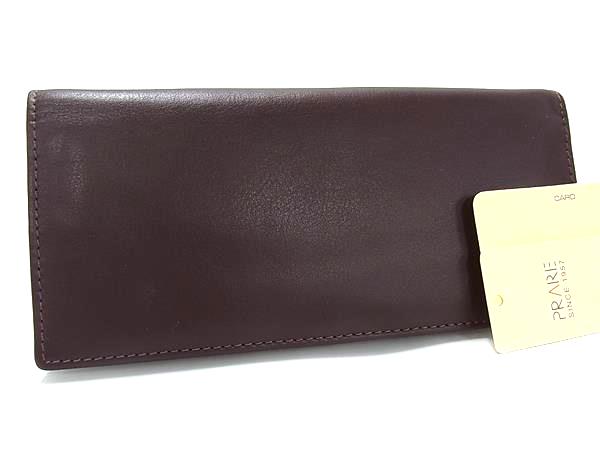 ■新品■未使用■ PRARE プレリー レザー 二つ折り 長財布 ウォレット 札入れ 小銭入れ レディース メンズ ブラウン系 BT4055