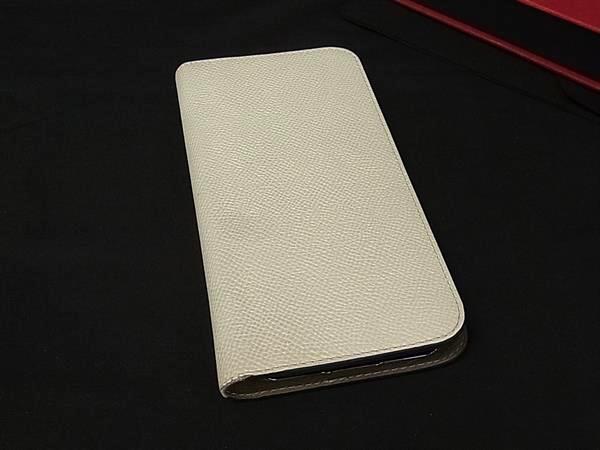 ■美品■ BONAVENTURA ボナベンチュラ レザー  iPhone 15Plus対応 ダイアリーケース  アイフォンケース アイボリー系 BU0300