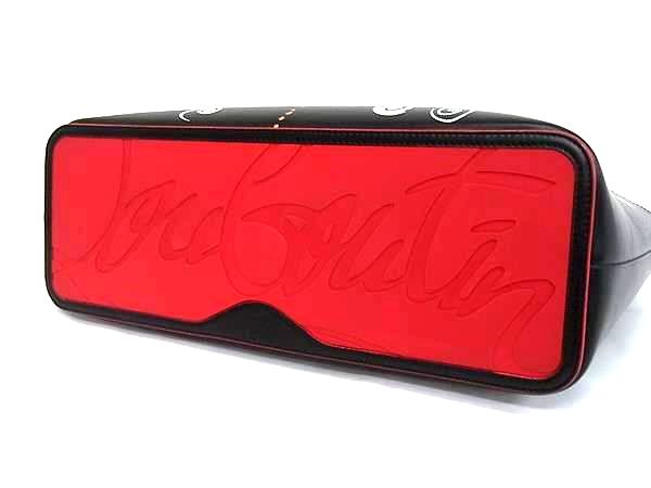 ■美品■ Christian Louboutin ルブタン ルビタグ カバタ スタッズ レザー トートバッグ ショルダー 肩掛けかばん ブラック系 DB2993_5