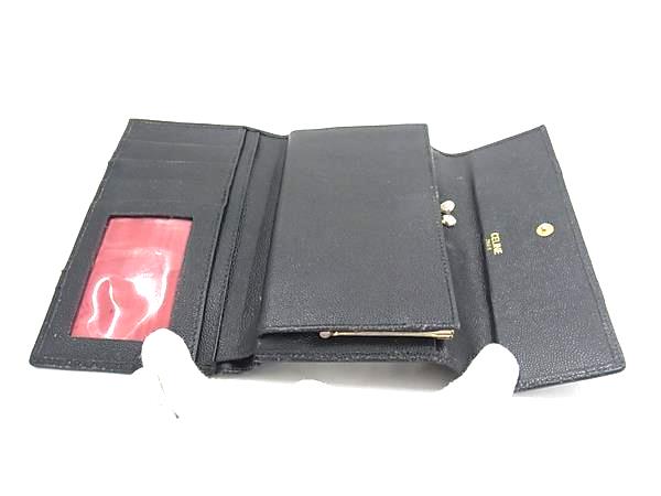 CELINE セリーヌ トリオンフ レザー がま口 三つ折り 長財布