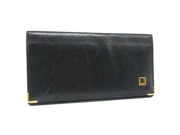 □美品□ dunhill ダンヒル レザー 二つ折り 長財布 ウォレット 札入れ 