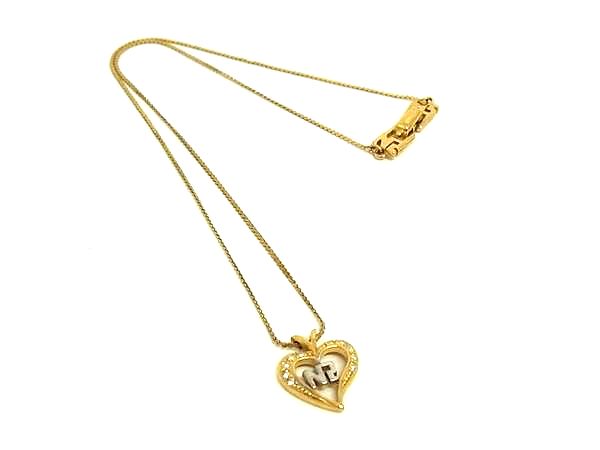 □美品□ NINA RICCI ニナリッチ ラインストーン ハート ロゴ