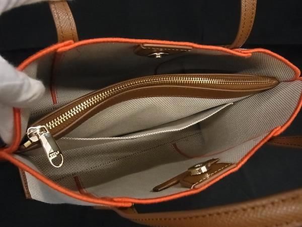 ■新品■未使用■ FURLA フルラ キャンバス×レザー ハンドバッグ トートバッグ レディース ベージュ系×オレンジ系 FA1095_6