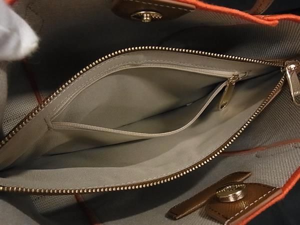 ■新品■未使用■ FURLA フルラ キャンバス×レザー ハンドバッグ トートバッグ レディース ベージュ系×オレンジ系 FA1095_7