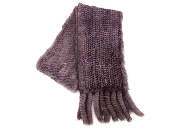 ■新品同様■ GIVENCHY ジバンシィ リアルファー ティペット ストール マフラー レディース グレー系 FA1191