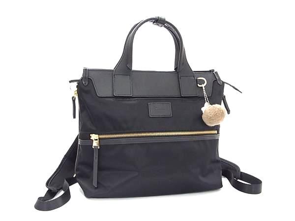 ■新品■未使用■ Kanana カナナ ナイロン×レザー 2WAY ハンドバッグ リュックサック レディース ブラック系 FA7377
