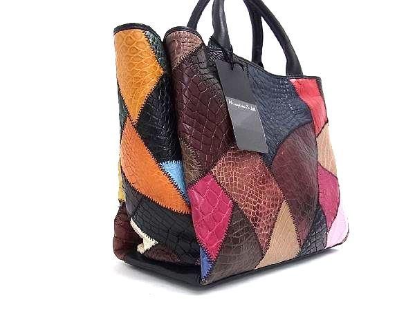 ■極上■本物■新品同様■ クロコダイル ハンドバッグ トートバッグ レディース マルチカラー FA7396_1