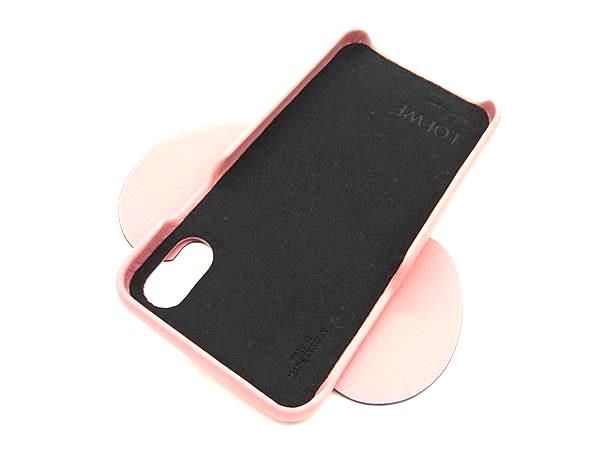 ■新品同様■ LOEWE ロエベ アナグラム レザー エレファント 象 iPhoneX/XS 対応 スマホケース アイフォンケース ピンク系 FA9979
