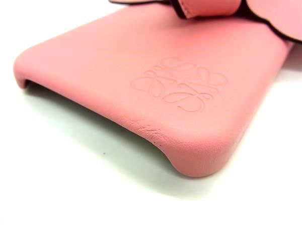 ■新品同様■ LOEWE ロエベ アナグラム レザー エレファント 象 iPhoneX/XS 対応 スマホケース アイフォンケース ピンク系 FA9979