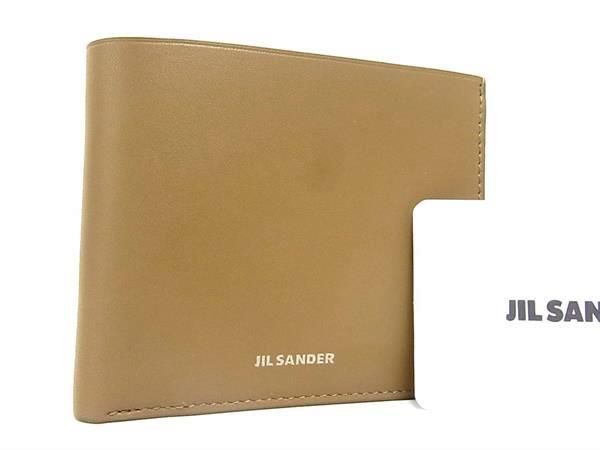■新品■未使用■ JIL SANDER ジルサンダー レザー 二つ折り 財布 ウォレット 小銭入れ 札入れ レディース メンズ カーキ系 FB3201