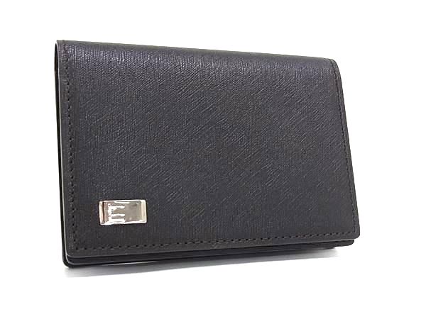 ■極美品■ dunhill ダンヒル サイドカー レザー カードケース カード入れ 名刺入れ メンズ ブラック系 FB5359
