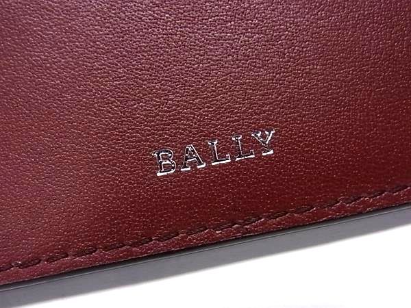 □新品同様□ BALLY バリー レッドライン レザー 二つ折り 財布