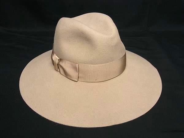 ■新品■未使用■ BORSALINO ボルサリーノ ファーフェルト リボン 中折れハット 帽子 表記サイズ M ベージュ系 FD8689