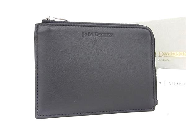 ■新品同様■ J＆M DAVIDSON ジェイアンドエムデヴィッドソン レザー L字ファスナー ケース パース ブラック系 FE4866