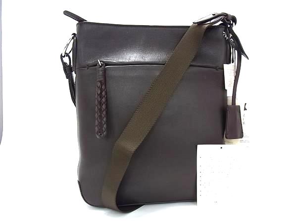 ■新品同様■ P.I.D ピーアイディー レザー ショルダーバッグ クロスボディ 斜め掛け レディース メンズ ブラウン系 FF2783