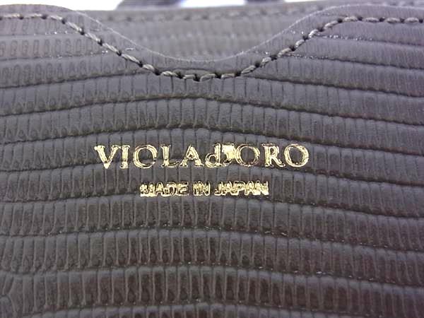 ■新品■未使用■ VIOLAd’ORO ヴィオラドーロ リザード型押しレザー ショルダーバッグ スマホポーチ レディース ブラウン系 FF4729_9
