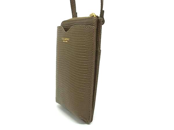 ■新品■未使用■ VIOLAd’ORO ヴィオラドーロ リザード型押しレザー ショルダーバッグ スマホポーチ レディース ブラウン系 FF4729_2