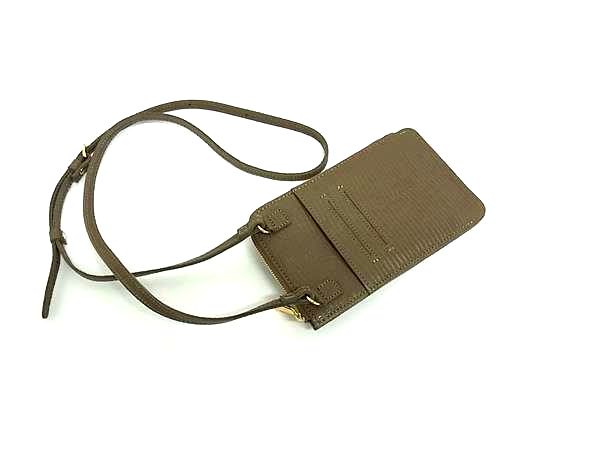 ■新品■未使用■ VIOLAd’ORO ヴィオラドーロ リザード型押しレザー ショルダーバッグ スマホポーチ レディース ブラウン系 FF4729_4