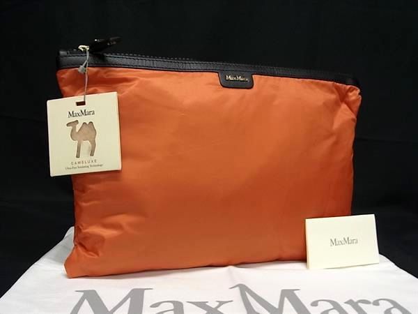■新品■未使用■ Max Mara マックスマーラ ポリエステル クラッチバッグ マルチケース ポーチ レディース メンズ オレンジ系 FG3608