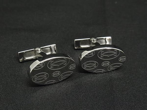 美品】カルティエ カフス 美品☆9D301 カルティエ カフス ロゴ
