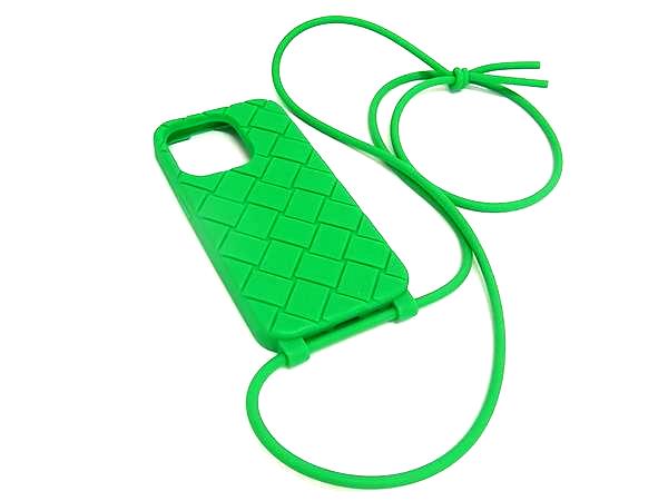 ■美品■ BOTTEGA VENETA ボッテガヴェネタ イントレチャート ラバー iPhone14Pro 対応 スマホケース グリーン系 FG3880
