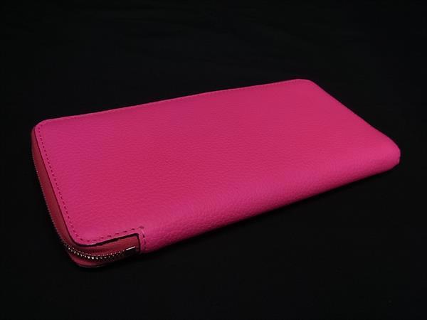 ■新品同様■ CELINE セリーヌ レザー ラウンドファスナー 長財布 ウォレット 札入れ 小銭入れ カード入れ ピンク系 FG7695_1