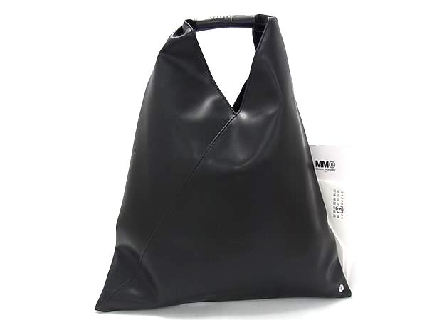 ■新品同様■ MM6 Maison エムエムシックス メゾン マルジェラ ジャパニーズ レザー ワンハンドル ハンドバッグ ブラック系 FG8507