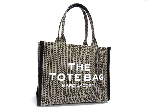 ■新品■未使用■ MARC JACOBS マークジェイコブス キャンバス×レザー トートバッグ ショルダー 肩掛け ブラック系 FG8815