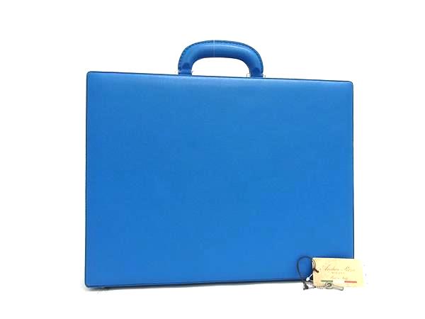 ■美品■ Andrea Rossi アンドレアロッシ レザー ハンドバッグ ビジネスバッグ ブリーフケース 書類かばん ブルー系 FG8996