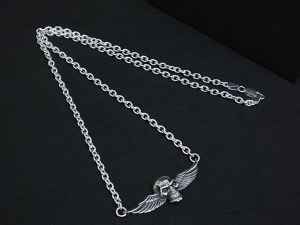 ■極美品■ A’rossvy ロズヴィ SV925 スカル ドクロ ネックレス ペンダント アクセサリー メンズ シルバー系 FG9025